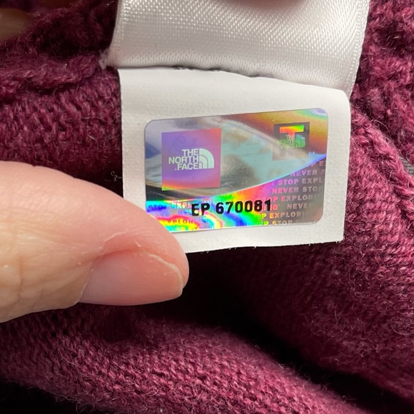 North Face Knit Button up Neck Turtleneck Sweater Burgundy Sz Large - Picture 6 of 10